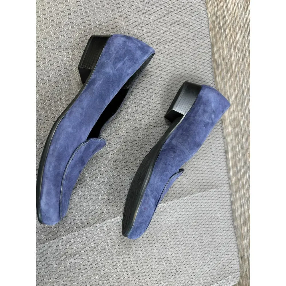 Munro Womens Size 10.5N Deep Blue Suede Slip On Loafer Flats USA - Picture 5 of 10